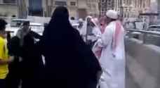بالفيديو...شجار قوي بين رجال و نساء أمام الحرم المكي