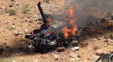 فيديو .. احتراق طائرة استطلاع تابعة لسلاح الجو بعد سقوطها بالمفرق