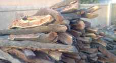 ضبط طن حطب في أحد المنازل بعجلون