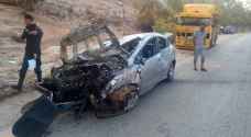 إصابة سيدة بحادث تدهور على طريق اربد عمان