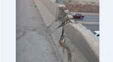 صور متداولة تظهر تصدعات في جسر الجويدة