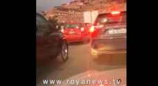 أزمة سير خانقة على طريق "عمّان - جرش - اربد".. فيديو