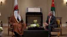 الملك وأمير قطر يؤكدان ضرورة دعم الفلسطينيين لنيل حقوقهم العادلة والمشروعة