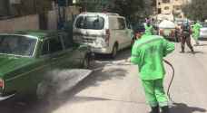 الأمانة تباشر بتعقيم مخيمي الحسين والنصر