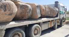 ضبط شاحنة محملة بالبازلت المستخرج بطريقة مخالفة في لواء الهاشمية