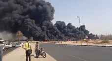 حريق ضخم في طريق القاهرة الإسماعيلية الصحراوي.. فيديو