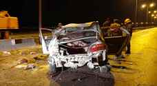 وفاة واصابة بالغة بتدهور مركبة على الطريق الصحراوي