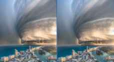 مشاهد لإعصار شاهين الذي ضرب عُمان من برج خليفة.. كيف ذلك؟