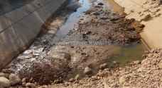 حاجز ترابي يمنع وصول المياه إلى مزارع في الشونة الجنوبية.. فيديو