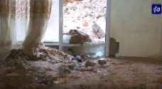 مياه الأمطار تداهم عشرات المنازل في إربد