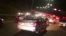 بالفيديو - أزمة سير خانقة على طريق إربد عمان