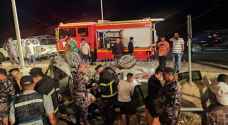مراسل رؤيا: إصابات بحادث سير على طريق إربد عمان - صور