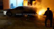 مجهول يضرم النار بمركبة في المفرق - فيديو