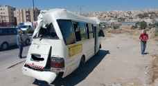 مراسل "رؤيا": وفاة وإصابات بحادث تصادم حافلة على طريق الطفيلة - الكرك - صور