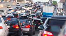 الدوريات الخارجية: كثافة مرورية على طريق المطار قبل جسر القسطل - تفاصيل