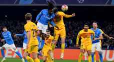 التعادل يحسم لقاء برشلونة ونابولي في دوري الأبطال